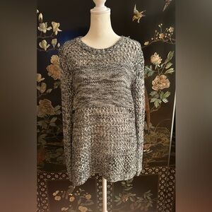 Altar'd State Grey w/Silver Metallic Threading Open Weave Sweater